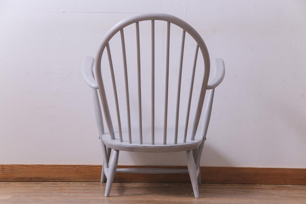 ペイント家具　イギリスビンテージ　ERCOL(アーコール) フレンチシャビーなラウンジチェア(椅子、アームチェア)