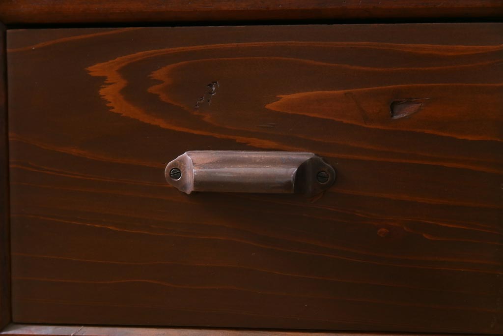アンティーク家具　和製アンティーク　大正昭和初期　ヒノキ材　優しげな木肌が魅力的なサイドボード(カウンターテーブル、引き出し)