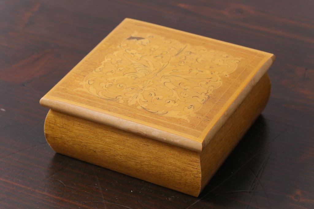 アンティーク雑貨 イギリスアンティーク 優しい色合いの木製ジュエリーボックス(木箱、小物入れ) ラフジュ工房