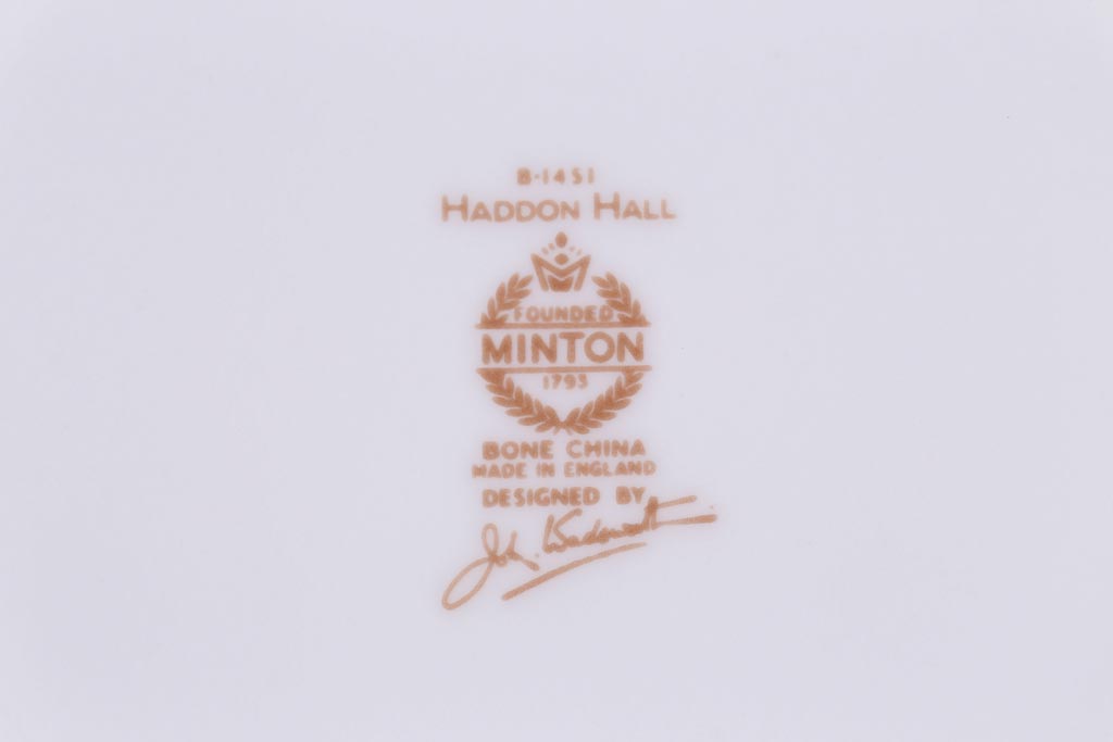 中古美品　イギリス　MINTON(ミントン)　Haddon Hall(ハドンホール)　ティーセット(カップ&ソーサー、プレート)(3)