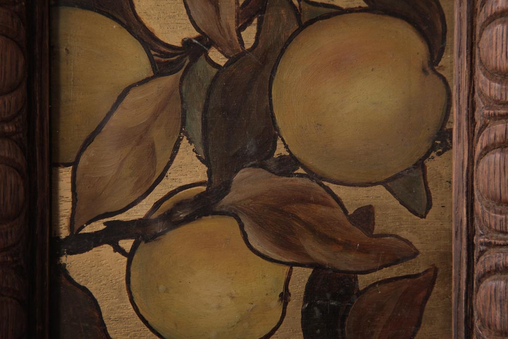 アンティーク雑貨　イギリスアンティーク　レリーフが素敵なリンゴのアートフレーム