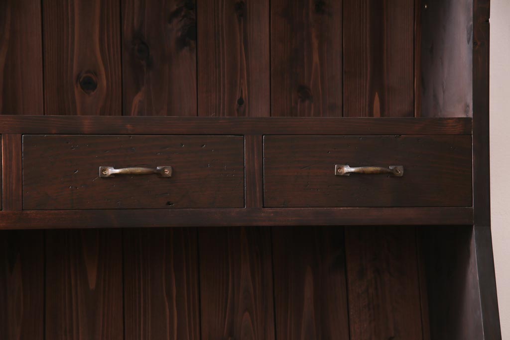 ラフジュ工房オリジナル　古材使用　すっきりとしたデザインが使い勝手のよいブックシェルフ(本棚、収納棚、ウッドシェルフ)