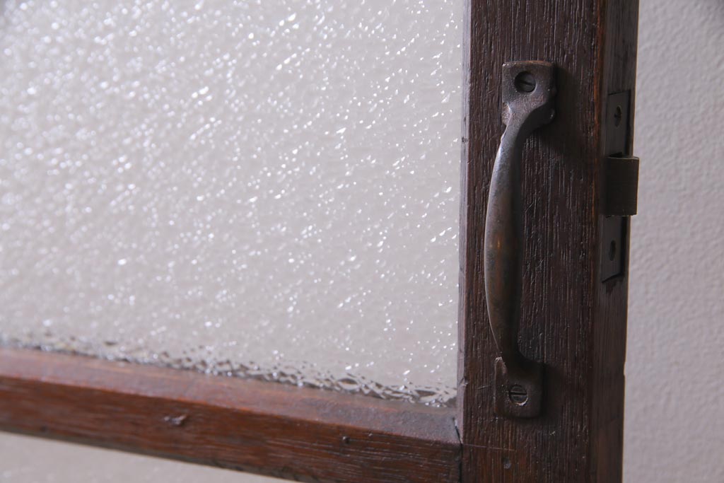 昭和レトロ　ラワン材　味わい深い趣のドア(ガラス扉、建具)