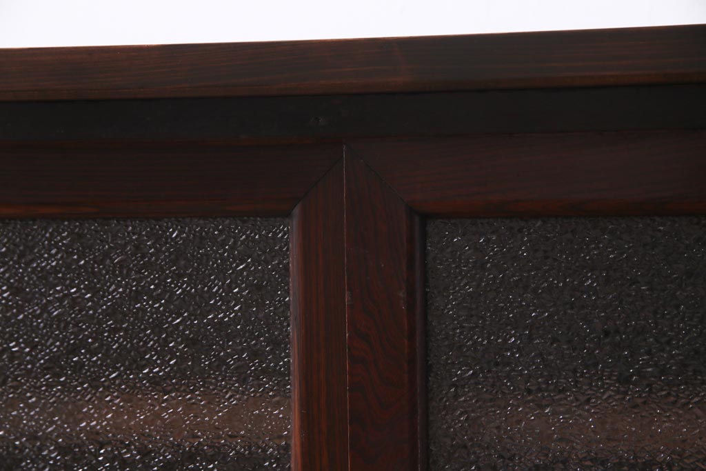 アンティーク家具　鉄脚付リメイク　前面ケヤキ材　漆塗り　ヴィンテージテイストなテレビ台(リビングボード、ローボード、戸棚、ビンテージ)