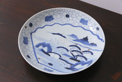 江戸期　竹文　濃淡の色使いが素敵な染付小皿3枚セット(3寸皿)