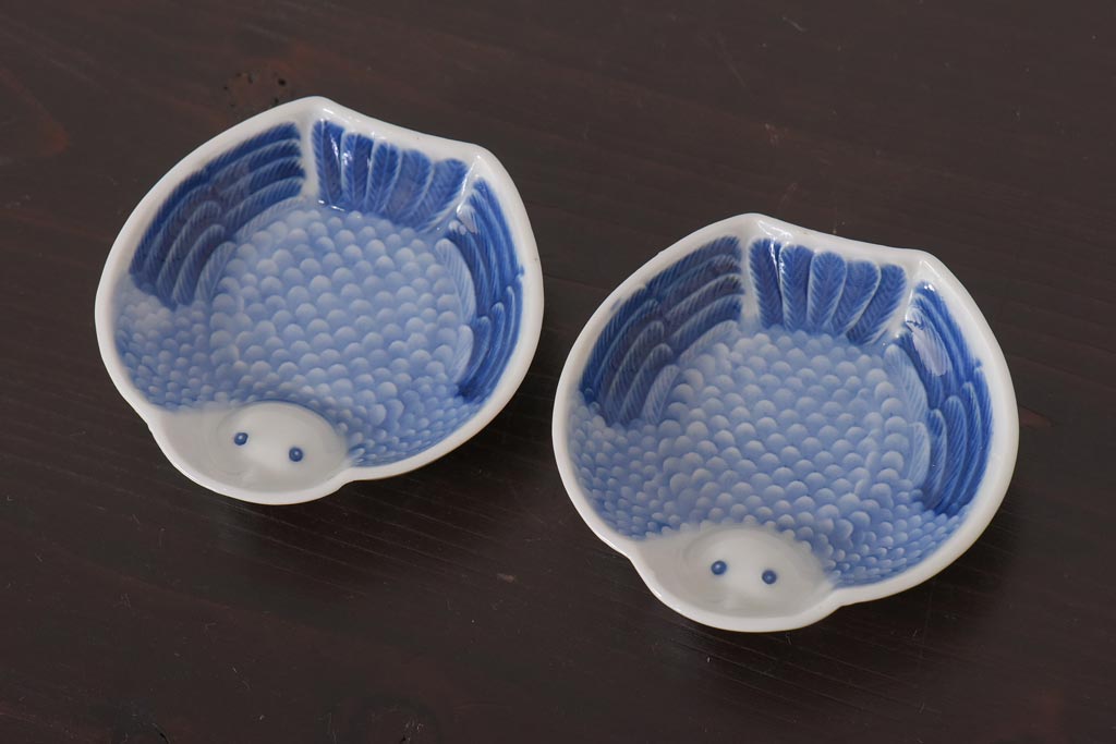 アンティーク雑貨 江戸後期 ふくら雀 小皿2枚セット(和食器)(R-036513) ラフジュ工房