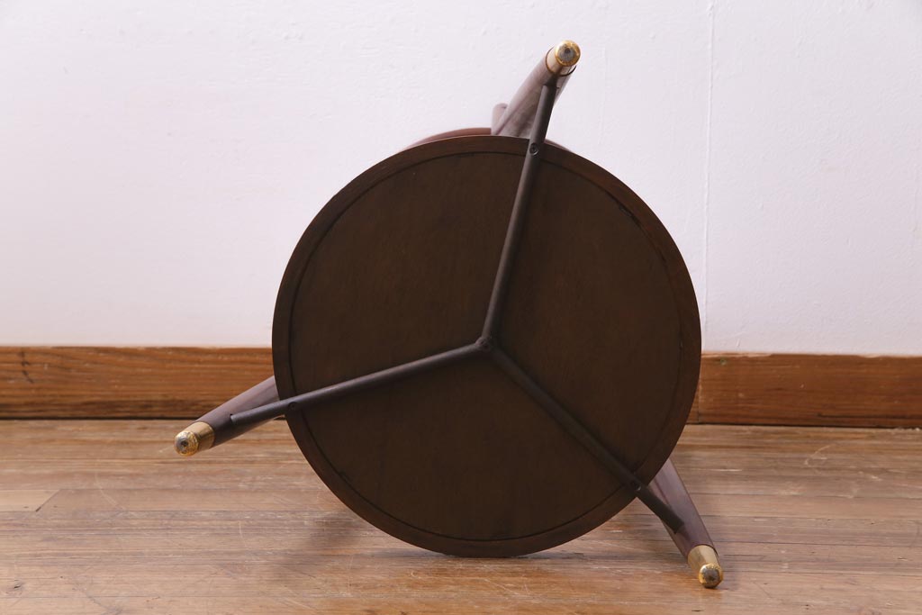 ヴィンテージ家具　秋田木工　曲げ木　品のある傘立て付きポールハンガー(帽子掛け、ビンテージ)