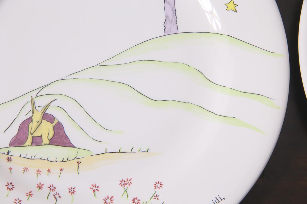フランス　Gien(ジアン)　Le Petit Perince　星の王子さま　プレート6枚セット・箱付き(皿、洋食器)(R-036834)