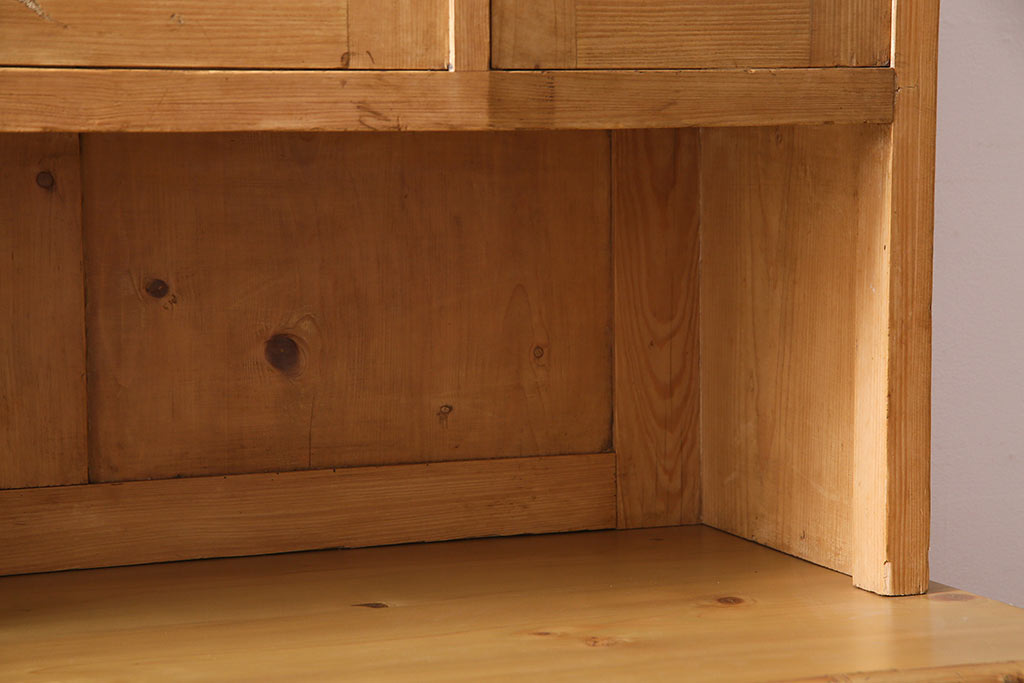 アンティーク家具　フランスアンティーク　パイン材　キッチンキャビネット(収納棚、食器棚)(R-036982)