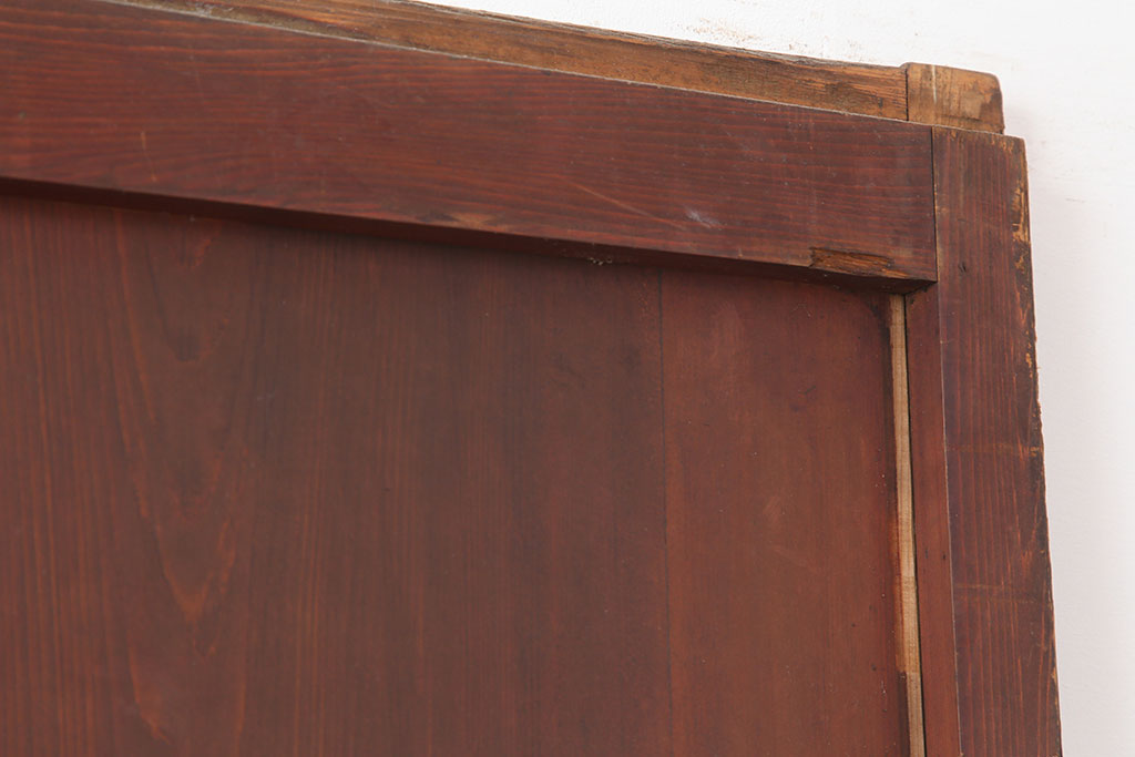 アンティーク建具　木味を楽しめる板戸2枚セット(引き戸、建具、舞良戸)(R-037005)