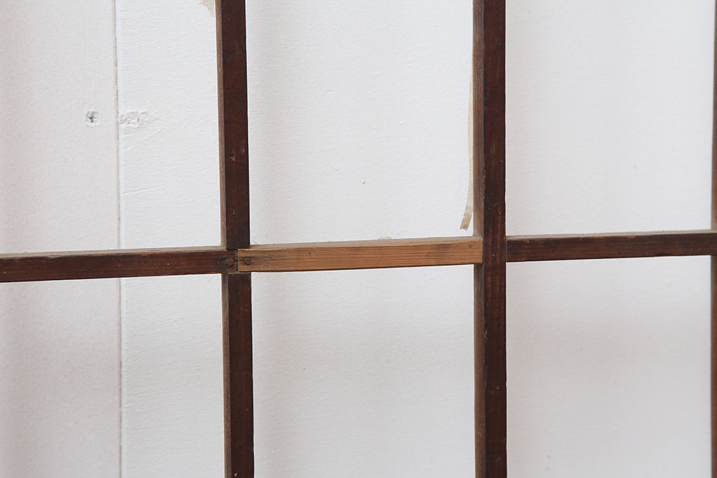 アンティーク建具　昭和初期　シンプルデザインの和レトロな障子戸3枚セット(引き戸、建具)(R-037083)