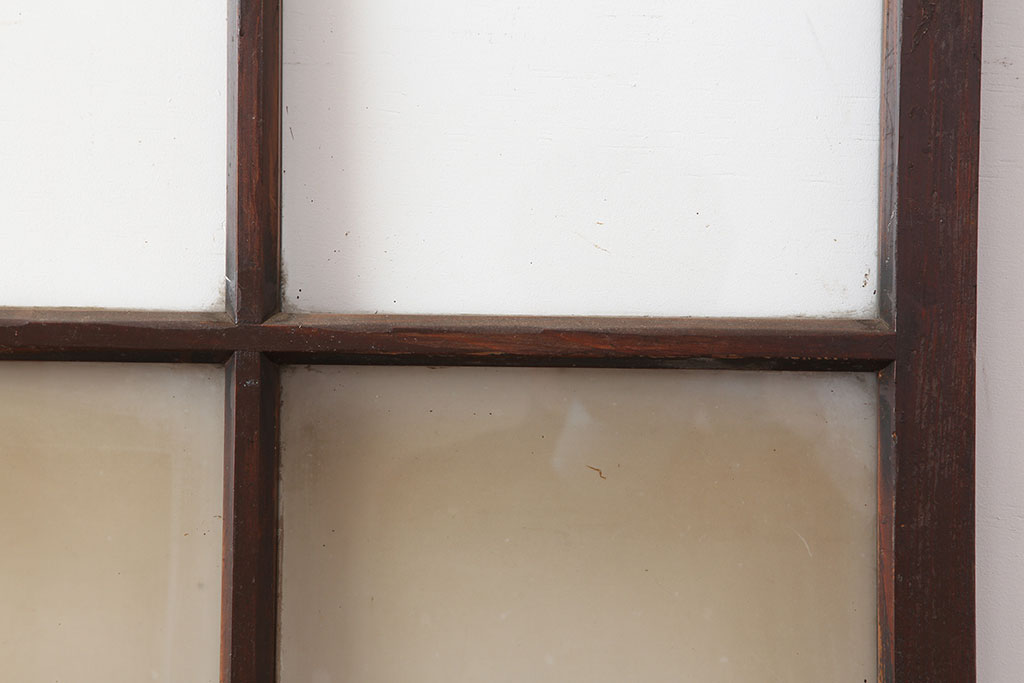 アンティーク建具　和製アンティーク　昭和初期　幅狭　和洋折衷の空間にも馴染むガラス戸2枚セット(引き戸、建具)(R-037116)