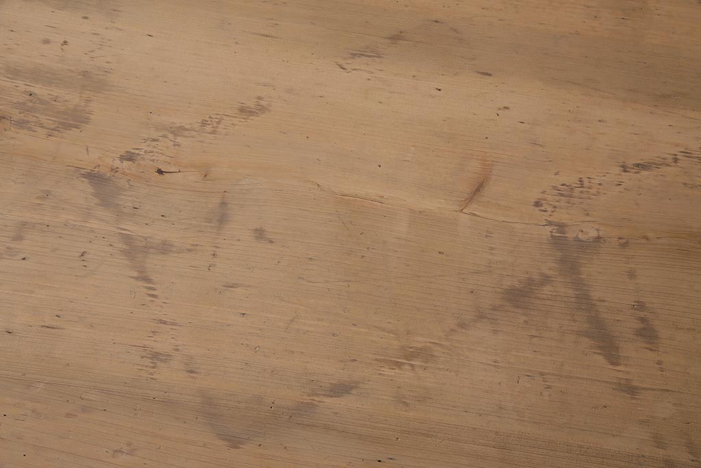 アンティーク家具　昭和初期　ストリップド(剥離)　ヒノキ材　和洋折衷な文机(ローテーブル)(R-037205)