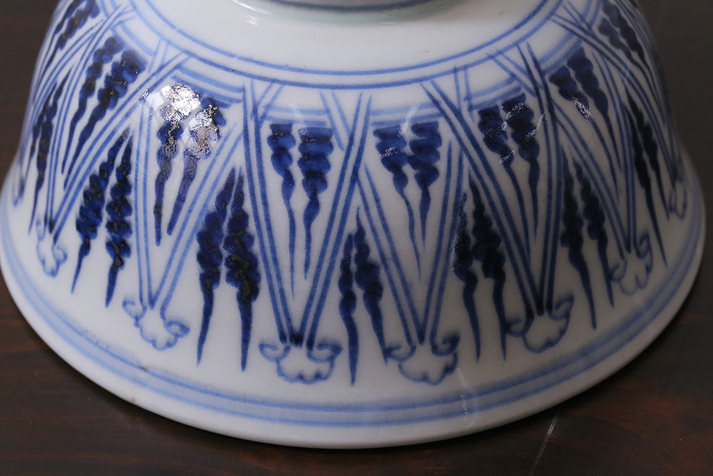 アンティーク雑貨　古民具・骨董　味のある絵柄の蓋茶碗2客セット(和食器)(R-037292)
