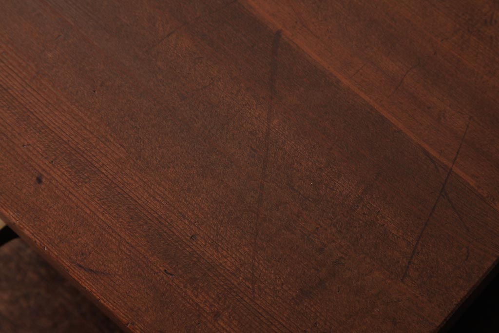 アンティーク雑貨　和製アンティーク　古い松材の風合いが味のある引き出し付き飾り台(花台)