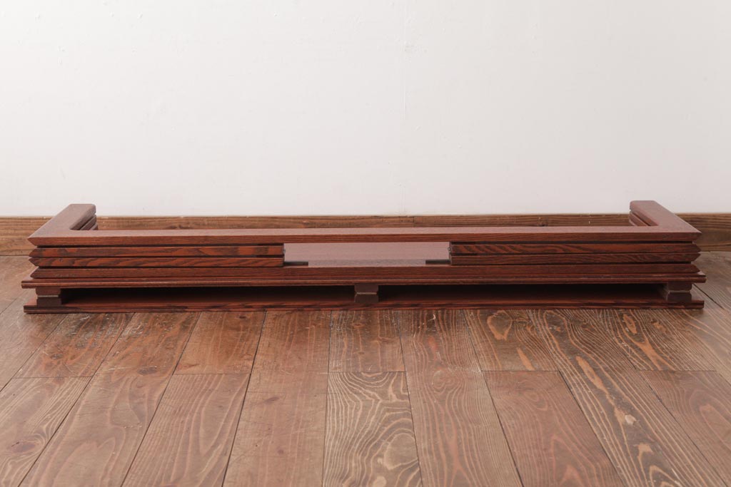 レトロ家具　エンジュ材　漆塗り　折り畳み式の珍しい座卓(ローテーブル)(R-037405)