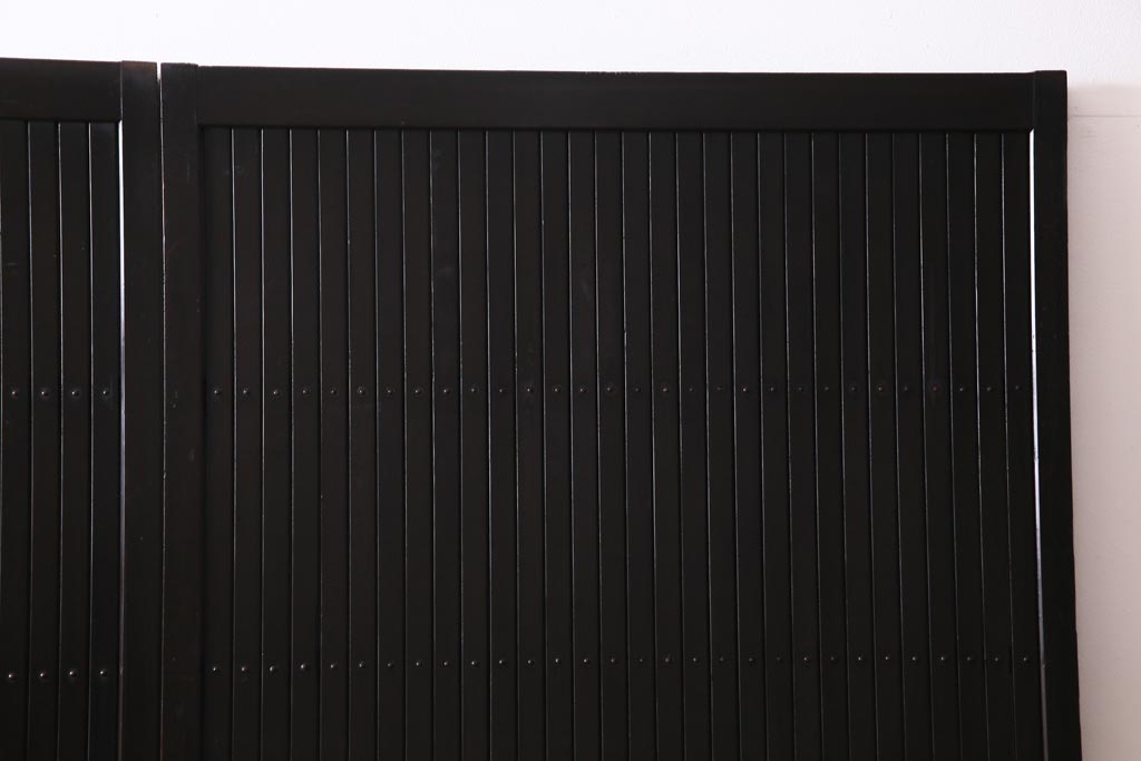 アンティーク建具　和製アンティーク　深い色合いが趣きのある平格子戸2枚セット(引き戸、建具)(R-037411)