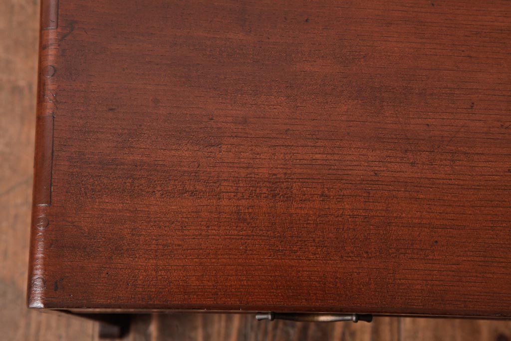 レトロ家具　昭和初期　栓材・桐材・楓　透かし彫り　上品な佇まいの文机(ローテーブル)(R-037449)