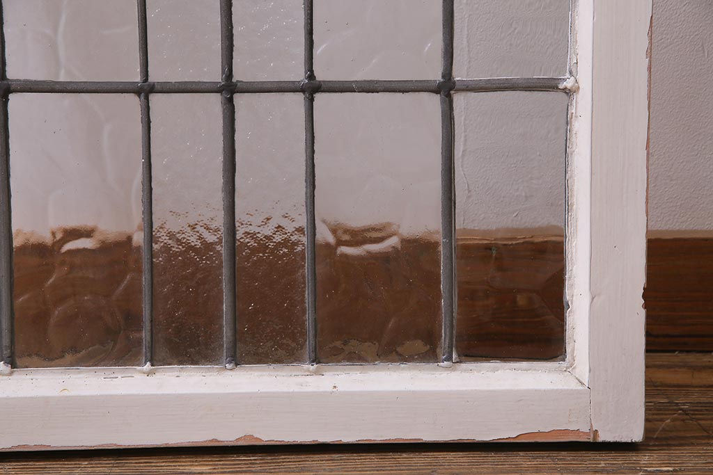 アンティーク建具　イギリスアンティーク　ステンドグラスのペイントフィックス窓・小(明り取り)(R-037515)