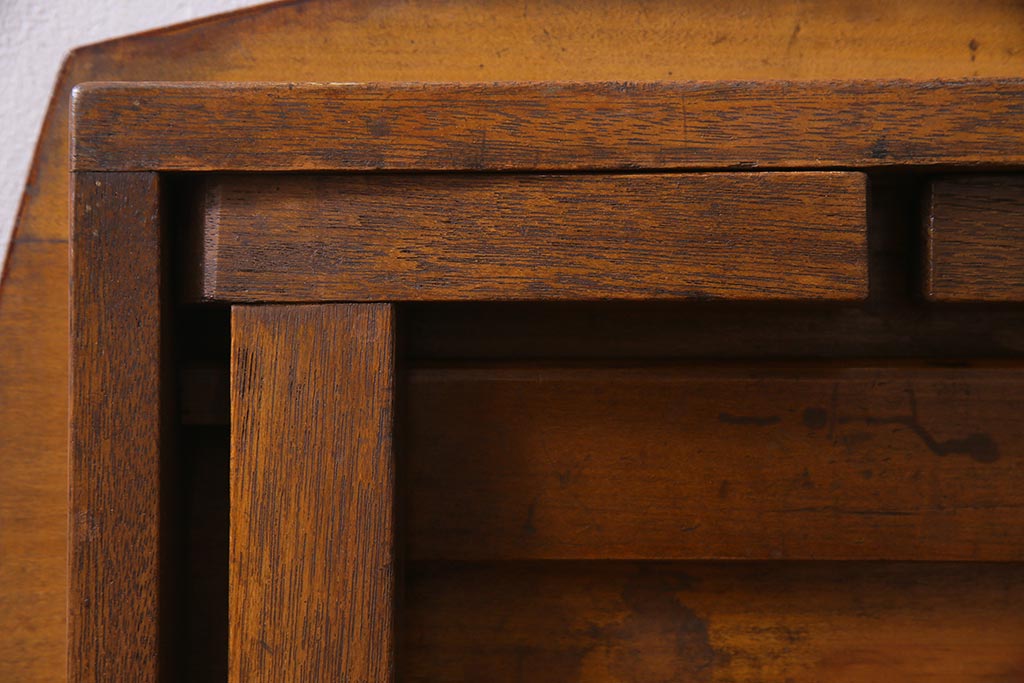 アンティーク家具　和製アンティーク　昭和レトロな雰囲気漂うちゃぶ台(飾り台、ローテーブル)(R-037520)
