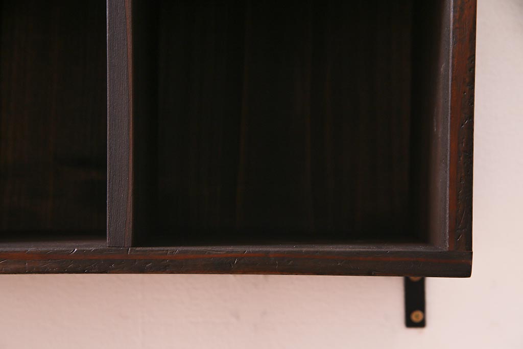 ラフジュ工房オリジナル　古材リメイク家具　3×3マス　収納とディスプレイが楽しめる壁掛けマス目棚(壁掛け収納棚、ウォールラック)(R-037525)