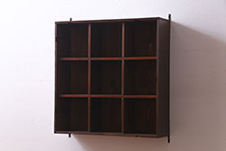 和製アンティーク　昭和レトロ　シンプルなデザインが取り入れやすい本棚(本立て、オープンラック、ブックシェルフ)(R-070181)