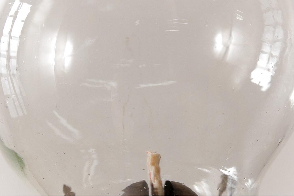 アンティーク雑貨　5分芯　レトロ　乳白色シェードのオイルランプ(吊りランプ、ディスプレイ)(R-037723)