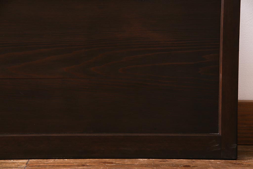 アンティーク建具　大正昭和初期　当時物色ガラス・当店オリジナルガラス　上手物のガラス戸2枚セット(引き戸)(R-037740)