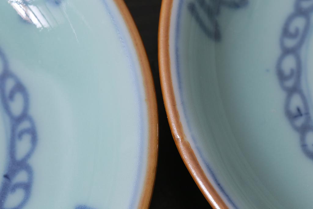 アンティーク雑貨　江戸期　萬歴年製　小皿2枚(和食器)(R-037847)