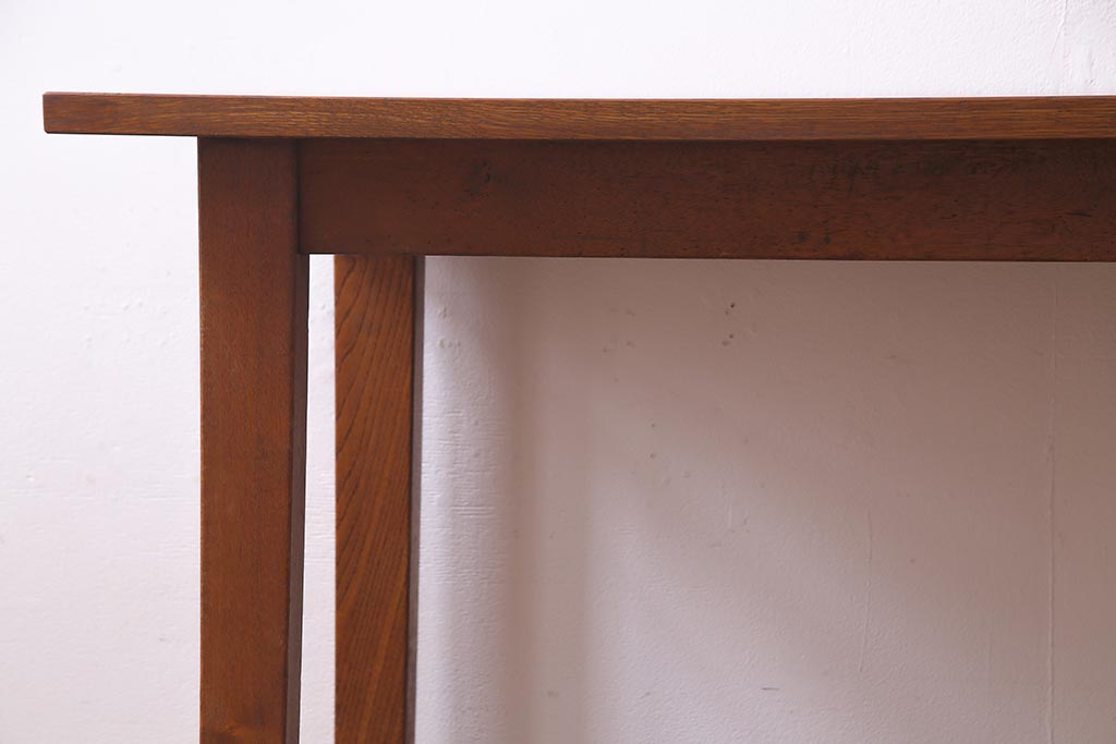 ビンテージ家具　和製ビンテージ　天板オーク材　レトロな空間づくりにおすすめの横型のリメイクカウンターテーブル(コンソールテーブル)(R-037968)