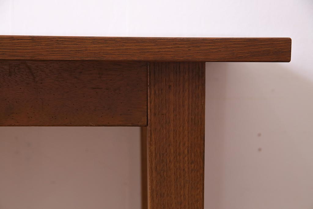 ビンテージ家具　和製ビンテージ　天板オーク材　レトロな空間づくりにおすすめの横型のリメイクカウンターテーブル(コンソールテーブル)(R-037968)
