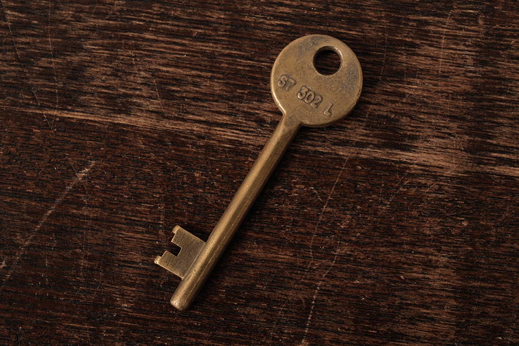 アンティーク雑貨 フランス 真鍮 アンティークゴールドがおしゃれなキー(鍵、カギ)(R-038011) | ラフジュ工房