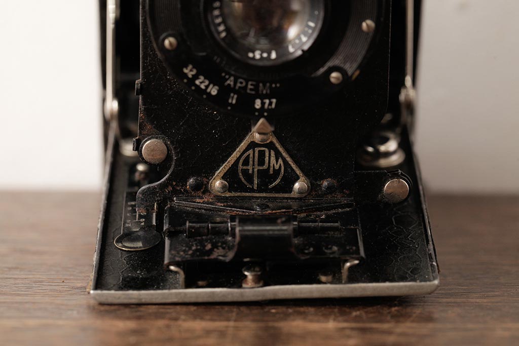 アンティーク雑貨　APM(APEM)　イギリスアンティークのクラシックカメラ(蛇腹カメラ)(R-038103)