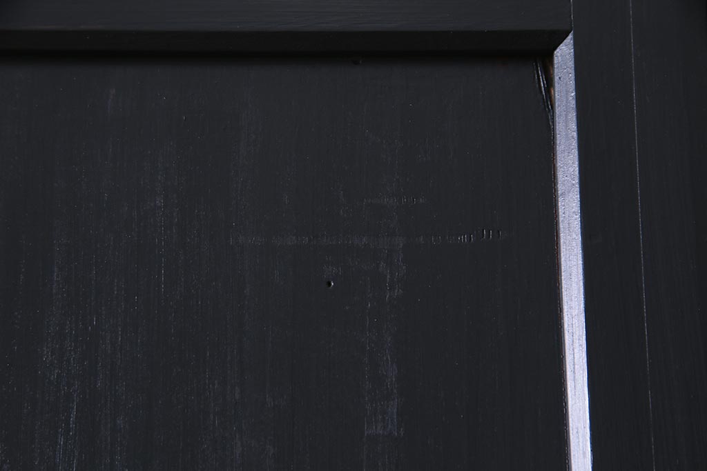 アンティーク建具　ペイント建具　ツートーンカラーのペイントがお洒落なガラス帯戸4枚セット(引き戸、建具)(R-038150)