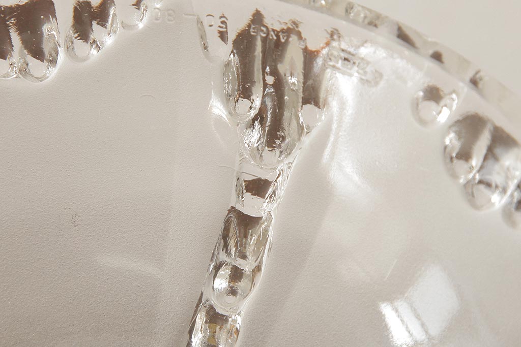 アンティーク照明　フランス　氷柱のような意匠が美しいガラスシェードのテーブルランプ(卓上ランプ、スタンドライト)(R-038230)