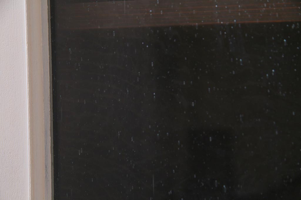 ラフジュ工房オリジナル　古建具リメイク　気泡ガラス・ダイヤガラス　ナチュラルなペイントがお洒落なブックケース(本箱、収納棚、キャビネット)(R-038350)