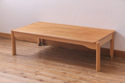 アンティーク家具　和製アンティーク　総ケヤキ材使用　折りたたみができる便利なちゃぶ台(座卓、ローテーブル)