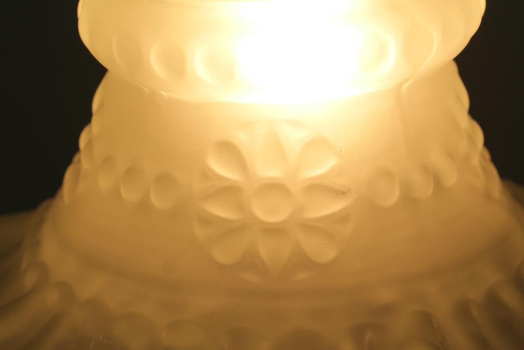 ヴィンテージ照明　フランスビンテージ　ドレスのようなフリルシェードが美しいペンダントライト(天井照明、吊り下げ照明)(R-038480)