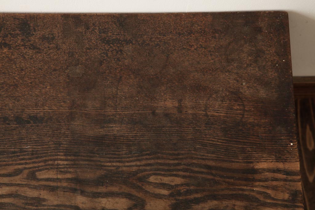 アンティーク家具　大正昭和初期　栓材　柔らかな木の風合いが魅力のレトロな文机(ローテーブル、座卓)(R-038857)