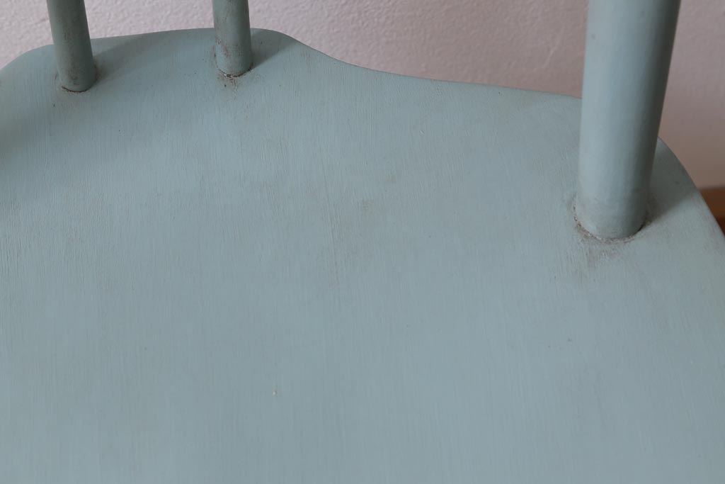 ペイント家具　イギリスヴィンテージ　ERCOL(アーコール)　希少!淡いカラーが優しげな雰囲気のラダーバックチェア(ダイニングチェア、椅子、ビンテージ)(R-038879)