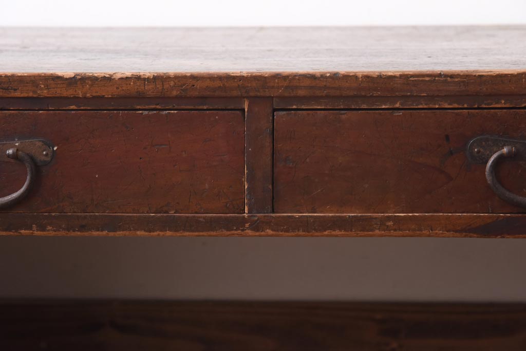 アンティーク家具　和製アンティーク　明治大正期　味わい深い木の風合いが魅力的な文机(座机、ローテーブル)(R-039068)