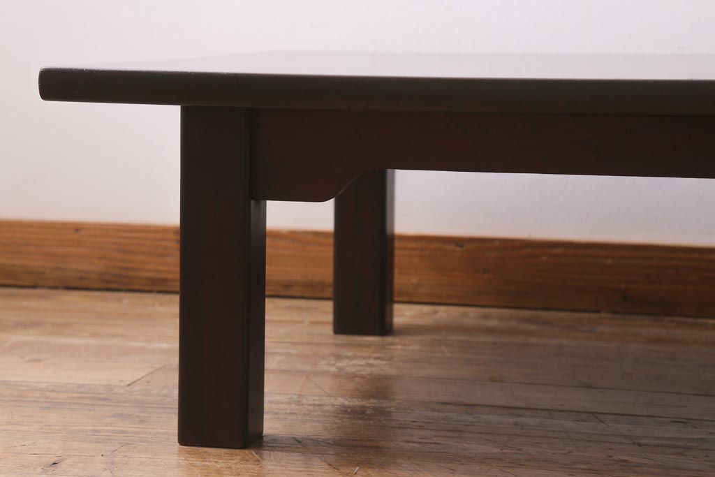 ヴィンテージ家具　九州民芸家具　シックで落ち着いた雰囲気が魅力の座卓(ローテーブル、ビンテージ)(R-039191)