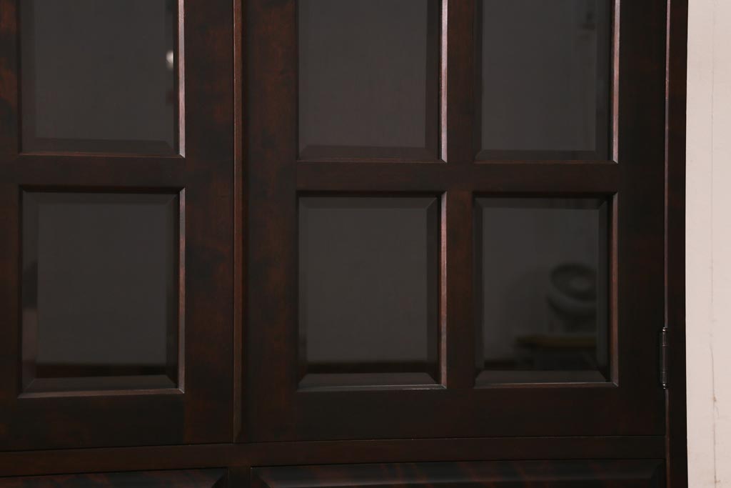 中古　北海道民芸家具　#115　落ち着いた色味のブックケース(本箱、収納棚、戸棚)(R-039194)
