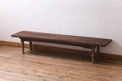 アンティーク家具　和製アンティーク　大正期　味わい深い佇まいがおしゃれな木製ローテーブル(飾り台、花台)(R-039204)