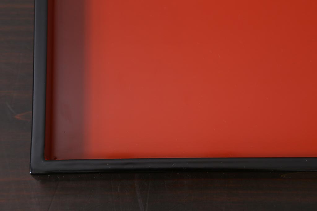 アンティーク雑貨　伝統工芸　輪島塗　漆塗り　共箱　蔦紋重箱・台付き(お重、重台、漆器)(R-039307)