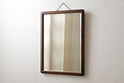 リメイク　北海道民芸家具　シンプルな木製フレームのミラー(鏡)(R-039355)