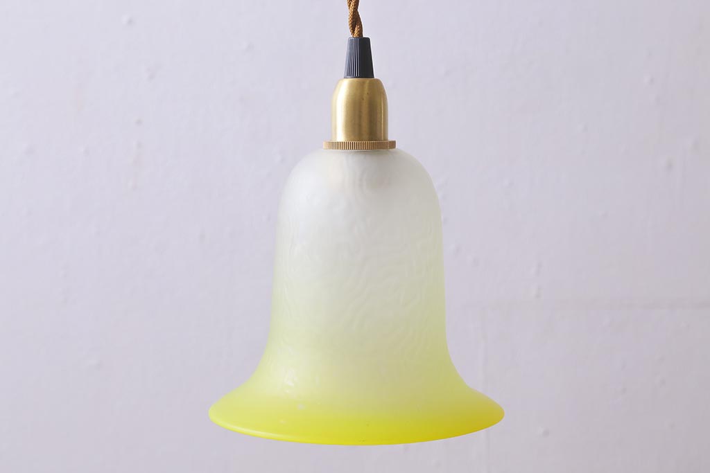 アンティーク照明　フランスアンティーク　ベルのような形が愛らしいペンダントライト(天井照明、シェード)(R-039387)