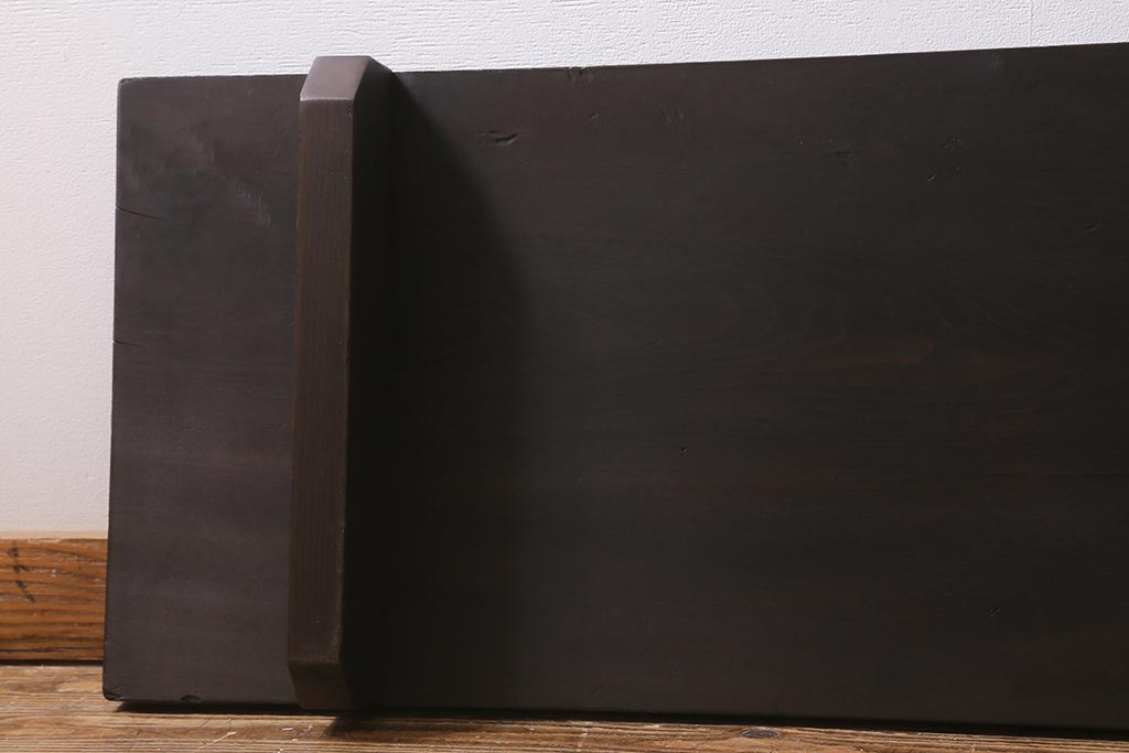 アンティーク家具　明治大正期　朴の木一枚板　使い込まれた木の風合いが趣ある裁ち板(作業台、飾り台、陳列台)(R-039696)