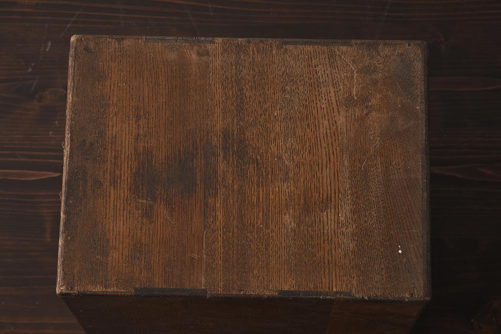 アンティーク家具　和製アンティーク　昭和初期　前面タモ材　玉杢　木目が目を引く小引き出し(卓上収納、小物収納)(R-040090)