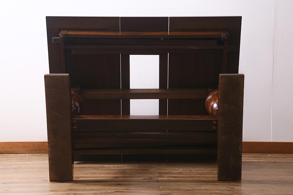 アンティーク家具　マホガニー材　日本製のシックなエクステンションテーブル(ダイニングテーブル)(R-040165)